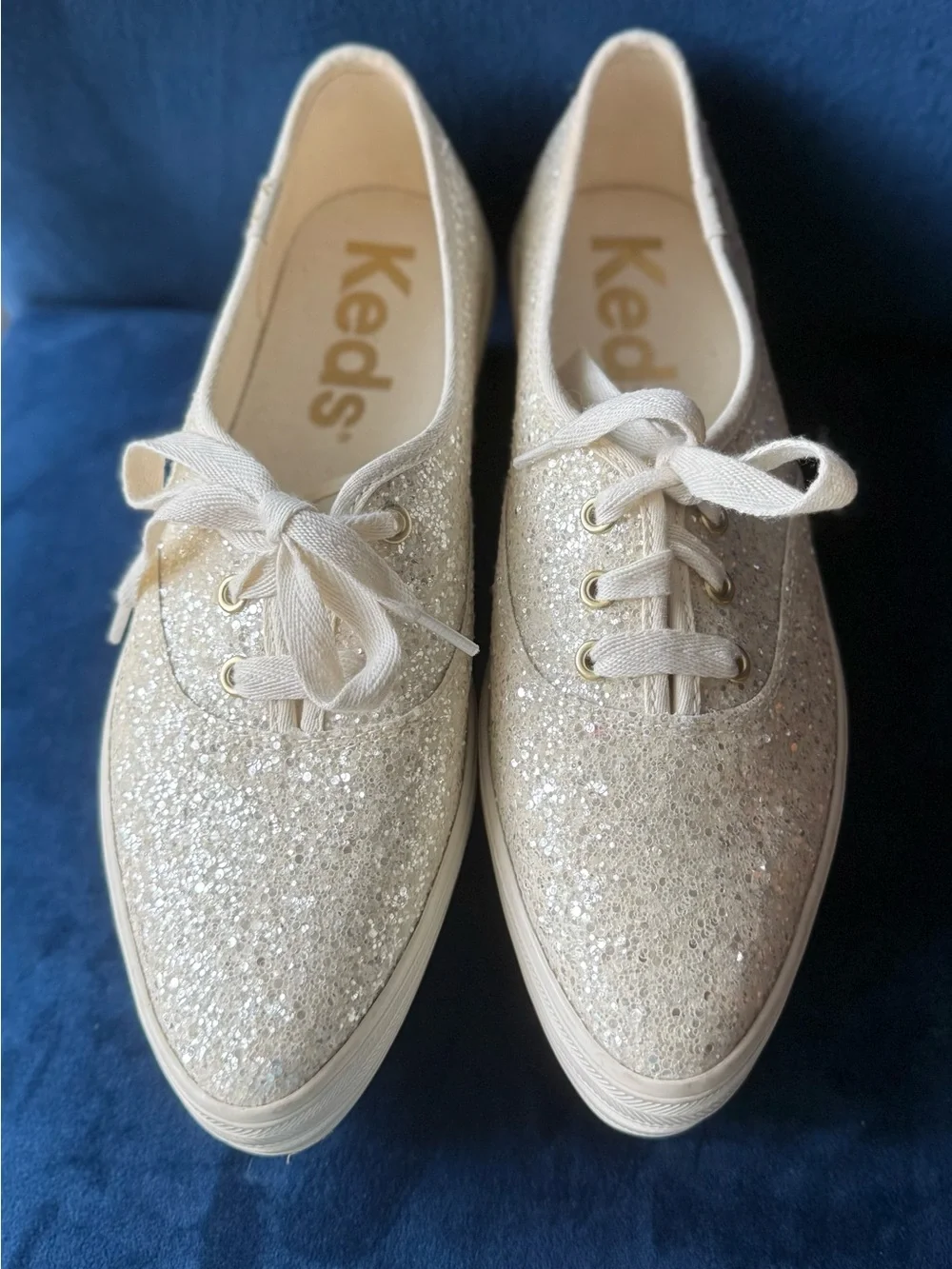 Keds Women's Glitter Lace-Up Sneakers - Champagne Gold